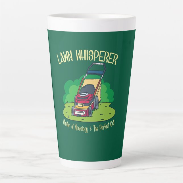 Rasenmäher mit Whisperer-Rasenmäher Gartengarten Milchtasse (Vorderseite)