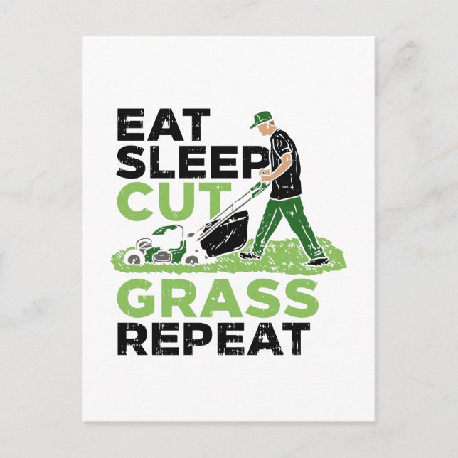 Rasenmäher Postkarte (Vorderseite)
