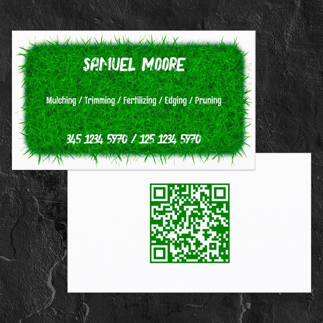 Rasenmäher QR Visitenkarte (Lawn Mowing QR Business Cards)