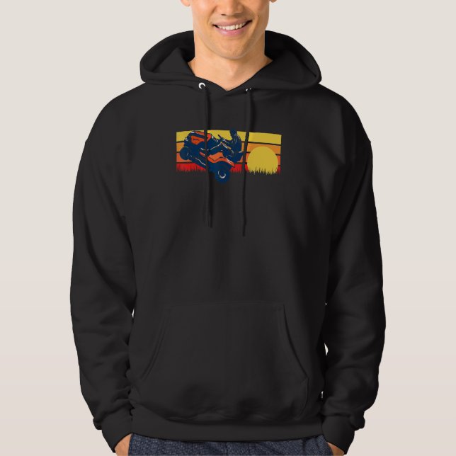Rasenmäher Rad Vintag 80er Sunset Hoodie (Vorderseite)