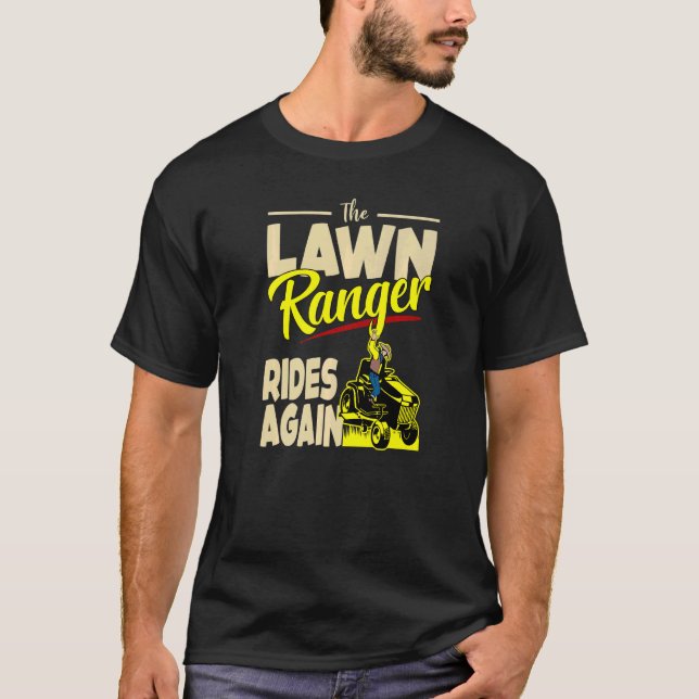 Rasenmäher Rasenmäher Bauer Landschaft T-Shirt (Vorderseite)