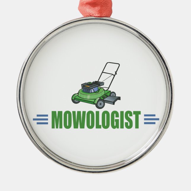 Rasenmäher, Rasenmäher, Landschaftspflege Silbernes Ornament (Vorne)