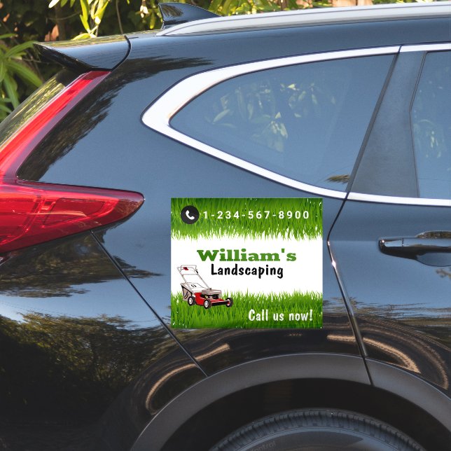 Rasenmäher, Rasenpflege Aufkleber (Auto Seite)