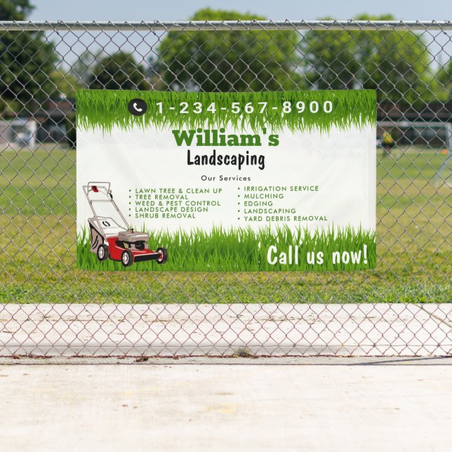 Rasenmäher, Rasenpflege Banner (Insitu)