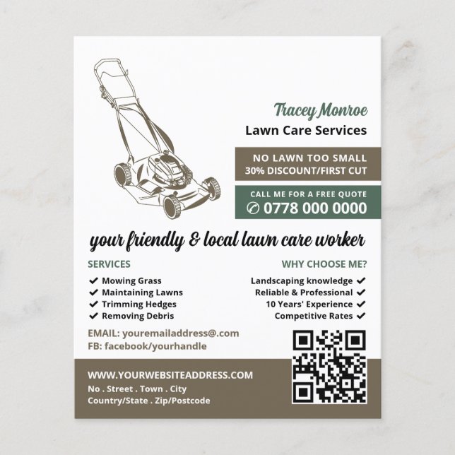 Rasenmäher, Rasenpflege Flyer (Vorne)