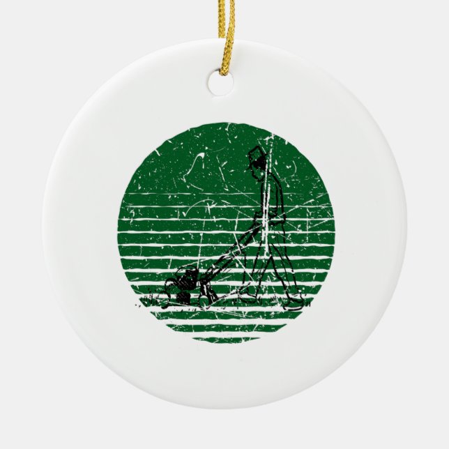 Rasenmäher Retro Keramik Ornament (Vorne)