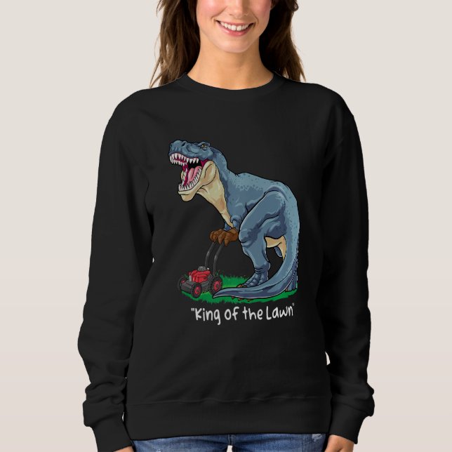 Rasenmäher Rex Mowing Dinosaur Gardener Traktor Sweatshirt (Vorderseite)
