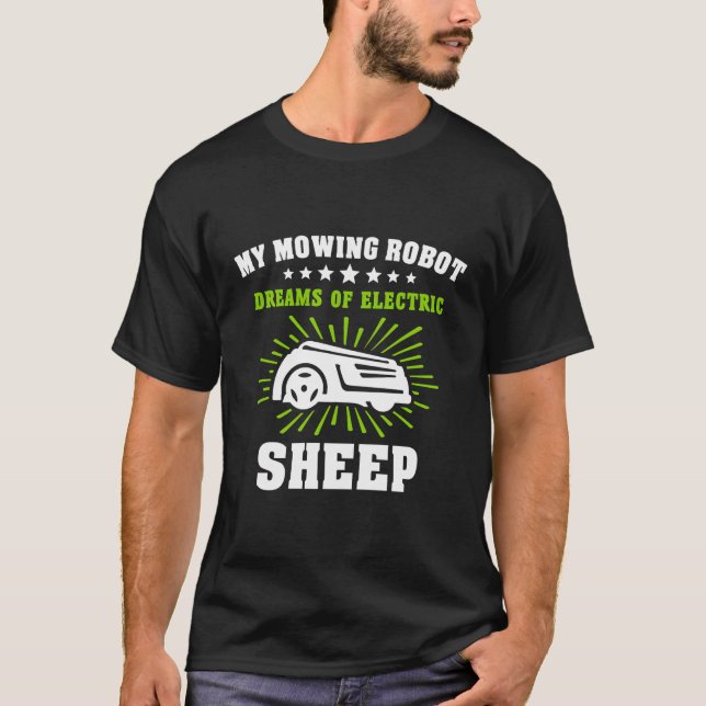 Rasenmäher Roboter Roboter T-Shirt (Vorderseite)