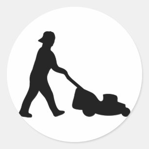 Rasenmäher Runder Aufkleber