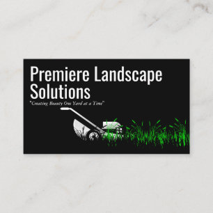 Rasenmäher schneiden Gras   Landschaftspflege Visitenkarte