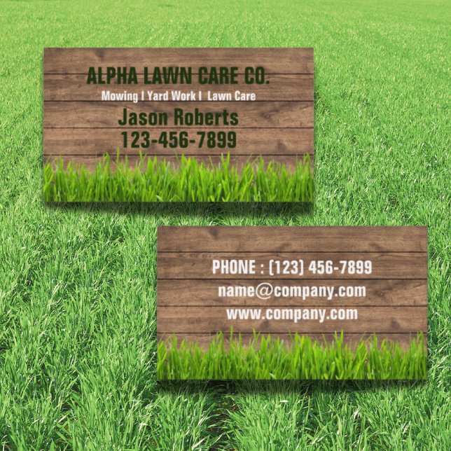 Rasenmähgartenlandschaft Landschaft Visitenkarte (Grass Mowing Yard Lawn Care Landscape Landscaping Business Card)