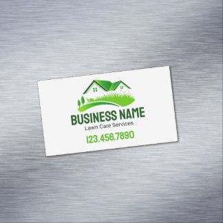 Rasenmähservice Grün Weiß Magnetische Visitenkarte