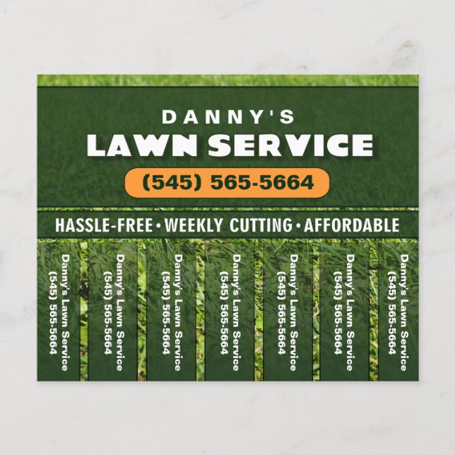 Rasenpflege 5,6 x 4,5 Abreißen des Business-Flyers Flyer (Vorne)