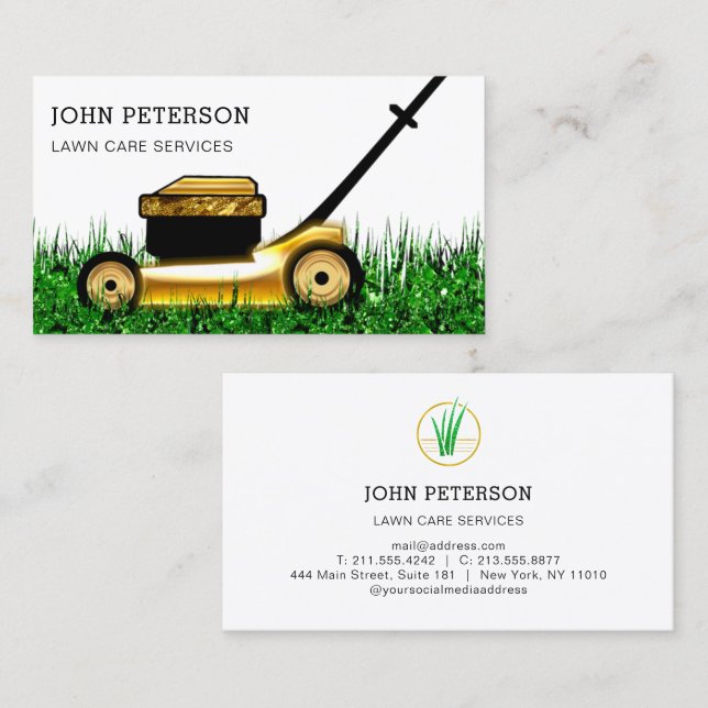 Rasenpflege Grasschneiden Visitenkarte (Vorne/Hinten)