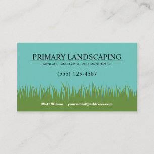 Rasenpflege Landscaper Service Grass Visitenkarte