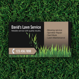 Rasenpflege Landscaping Mowing Black & Beige Visitenkarte