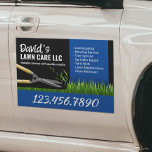 Rasenpflege Landscaping Mowing Black & Blue Auto Magnet<br><div class="desc">Berufliche Rasenmäher-Rasenmäher-Pflegemagnete zum Mähen.</div>