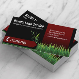 Rasenpflege Landscaping Mowing Black & Red Visitenkarte
