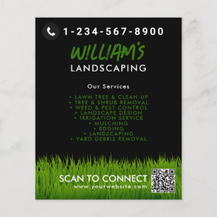Rasenpflege Landscaping Mowing Cutting QR Code Flyer