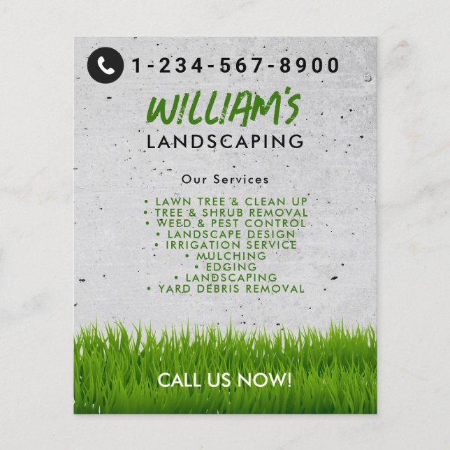 Rasenpflege Landscaping Mowing Cutting Services Flyer (Vorne)