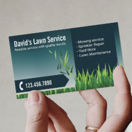 Rasenpflege Landscaping Mowing Elegante Aquamarin Visitenkarte