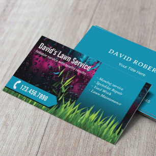 Rasenpflege Landscaping Mowing Moderne Aquamarin Visitenkarte