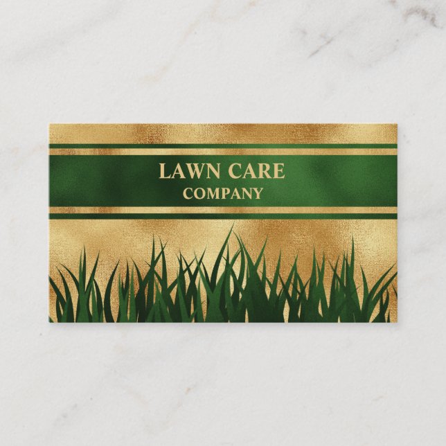 Rasenpflege Landschaft Moderner beruflicher Garten Visitenkarte (Vorderseite)