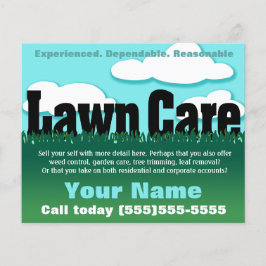 Rasenpflege. Landschaften. Mähen. Marketing Flyer