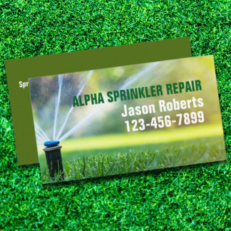 Rasenpflege Landschaften Sprinkler Reparatur Bewäs Visitenkarte