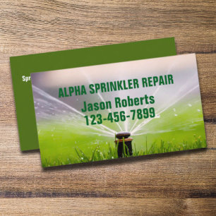 Rasenpflege Landschaften Sprinkler Reparatur Bewäs Visitenkarte