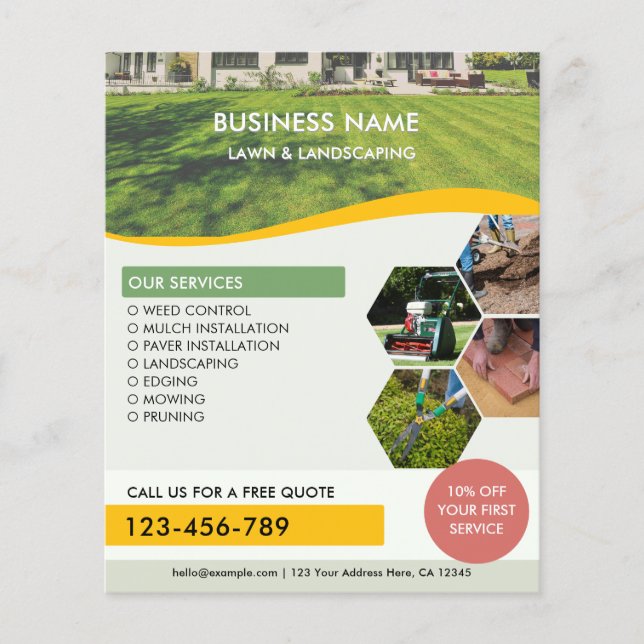 Rasenpflege Landschaftsservice QR-Code Foto Flyer (Vorne)