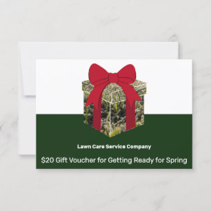 Rasenpflege-Service-Geschenkgutschein Karte zur Fe