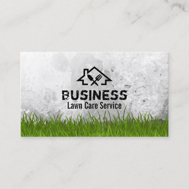 Rasenpflege und Berufliches Haus-Logo Visitenkarte (Vorderseite)