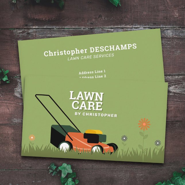 Rasenpflege und Gras Visitenkarte (Lawn Care & Grass Business Card)