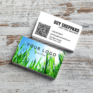 Rasenpflege und Landschaftsschutzcode Foto QR-Code Visitenkarte