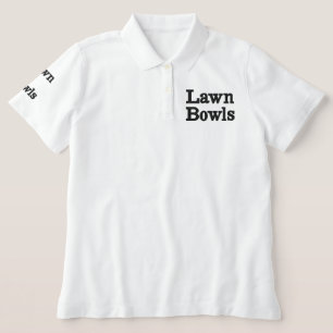 Rasenschalen, bestickte Polo-Shirt, meine Damen