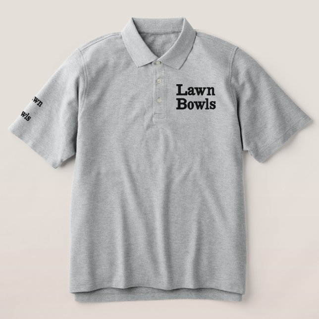 Rasenschalen, besticktes Polo-Shirt (Design Vorderseite)