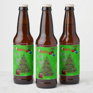 Rasenschalen Weihnachtsbaumdesign, Bierflaschenetikett
