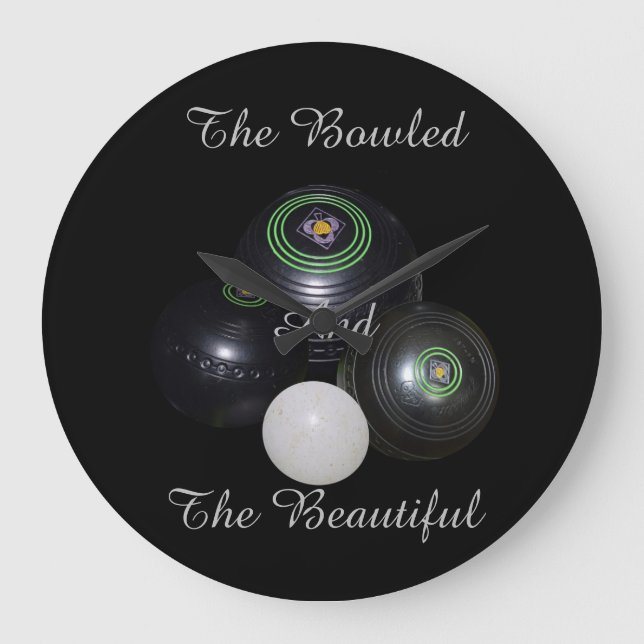 Rasenschüsseln bowled schöne große Wall Uhr. Große Wanduhr (Vorderseite)