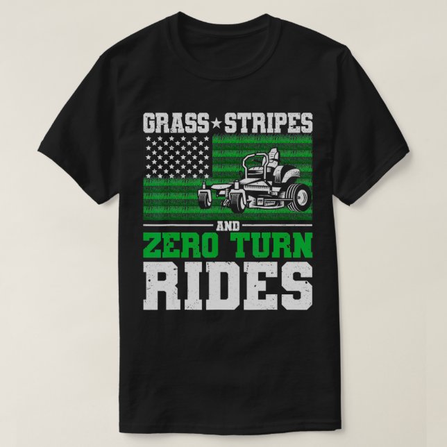 Rasenstreifen und Nulldrehung fahren mit der US-Fa T-Shirt (Design vorne)