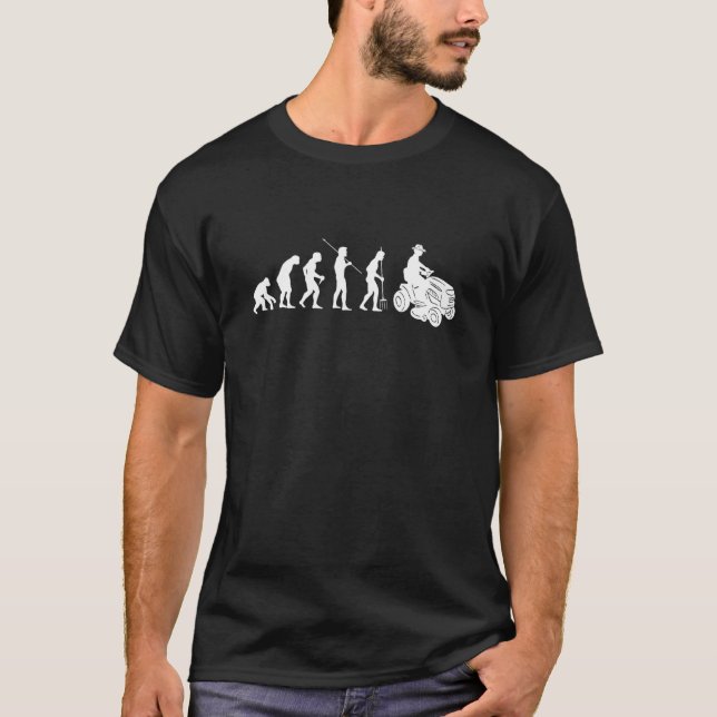 Rasentraktor-Evolution auf Rasenmäher T-Shirt (Vorderseite)