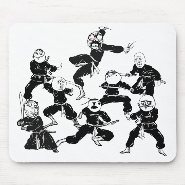 Raserei-Comic Meme stellt Ninja Gruppe Mousepad (Vorne)