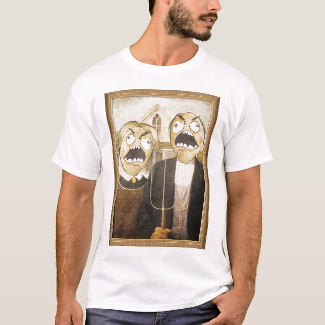 Raserei-Gesicht Meme stellen Comic-noble Malerei T-Shirt (Vorderseite)