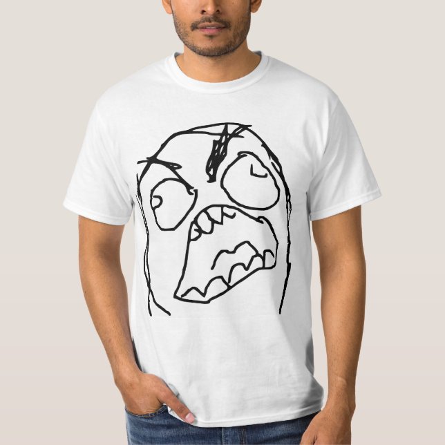 Raserei-Typ verärgertes Fuu Fuuu Raserei-Gesicht T-Shirt (Vorderseite)
