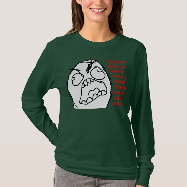 Raserei-Typ verärgertes Fuu Fuuu Raserei-Gesicht T-Shirt (Vorderseite)