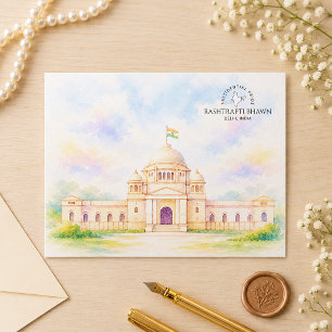 Rashtrapti Bhawn Delhi, Indien   Ikonisches Wahrze Feiertagspostkarte