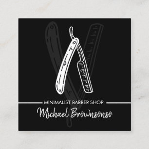 Rasierer Friseur Minimalistisch Einfach Schwarz Quadratische Visitenkarte