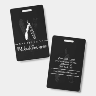 Rasiermesser-Friseursalon schwarzes Logo Ausweis