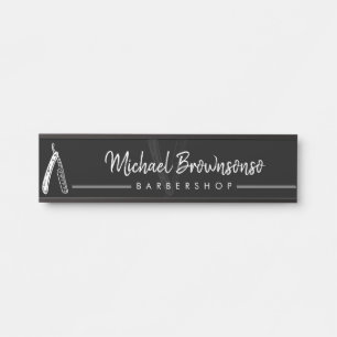 Rasiermesser-Friseursalon schwarzes Logo elegant Türschild