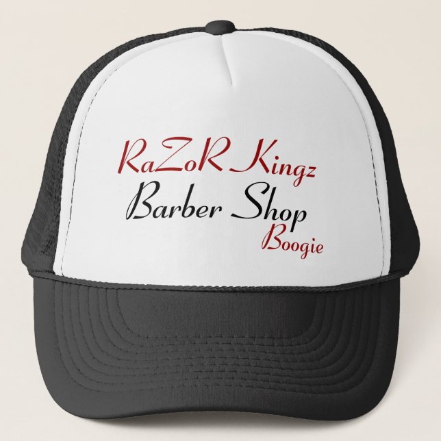 Rasiermesser Kingz Friseursalon fördernd Truckerkappe (Vorderseite)